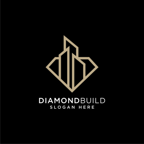 diamond building logo design vector cover image.