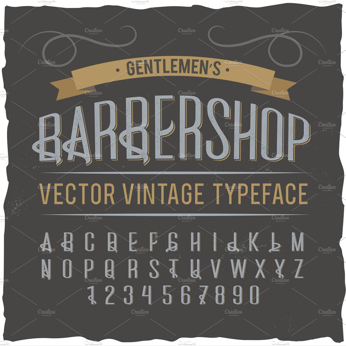 Vintage label typeface Barber preview image.
