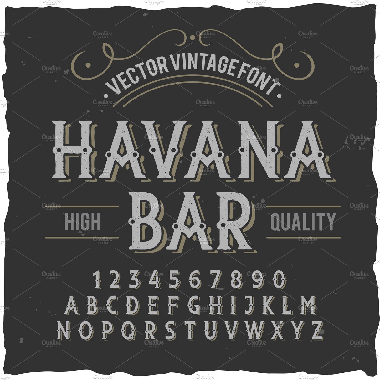 Vintage label typeface Havana preview image.