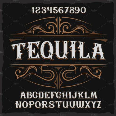 Vintage label typeface Tequila cover image.