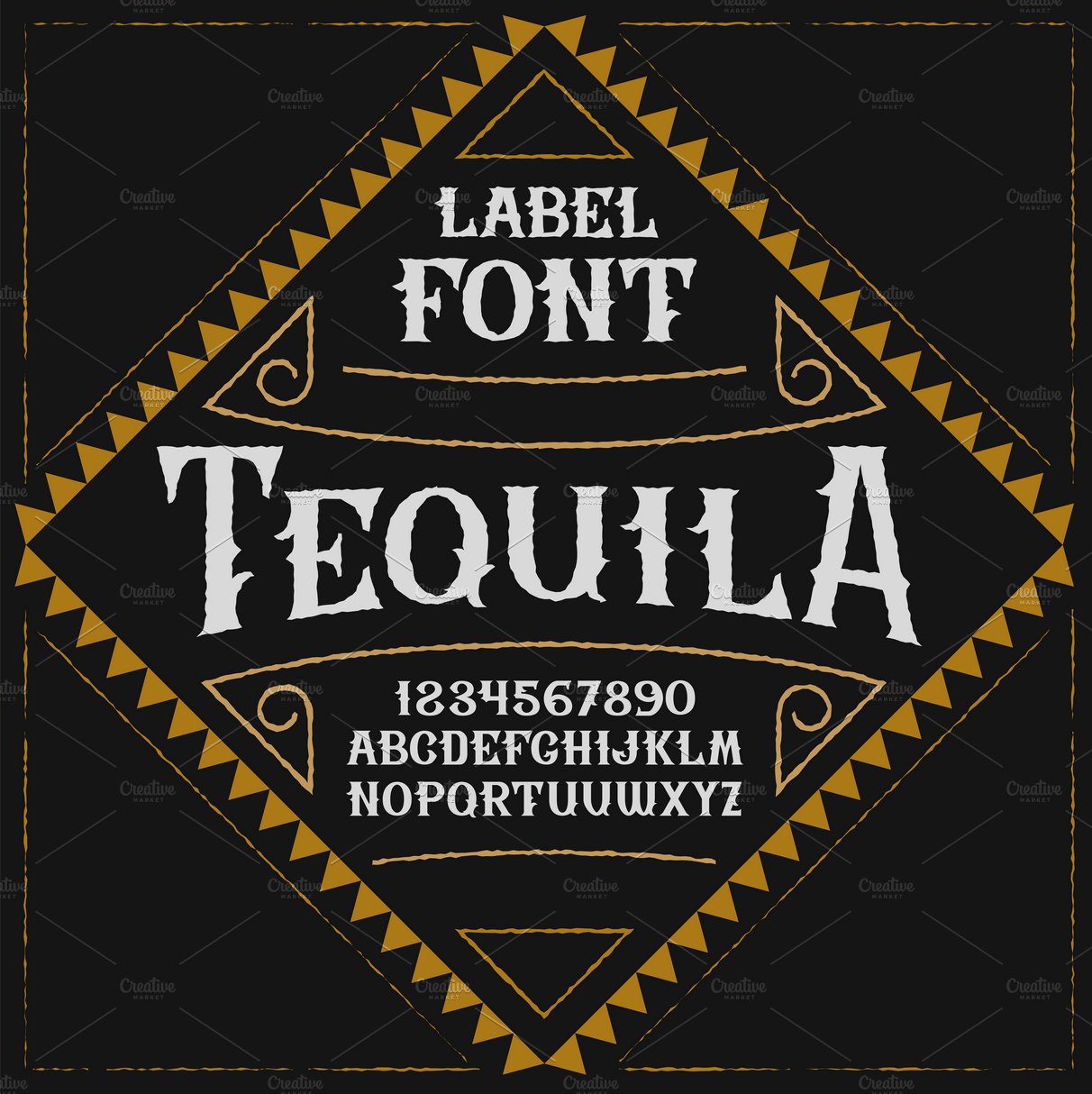 Vintage label typeface Tequila preview image.