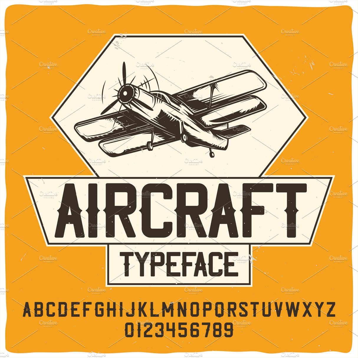 Original label typeface Aircraft cover image.