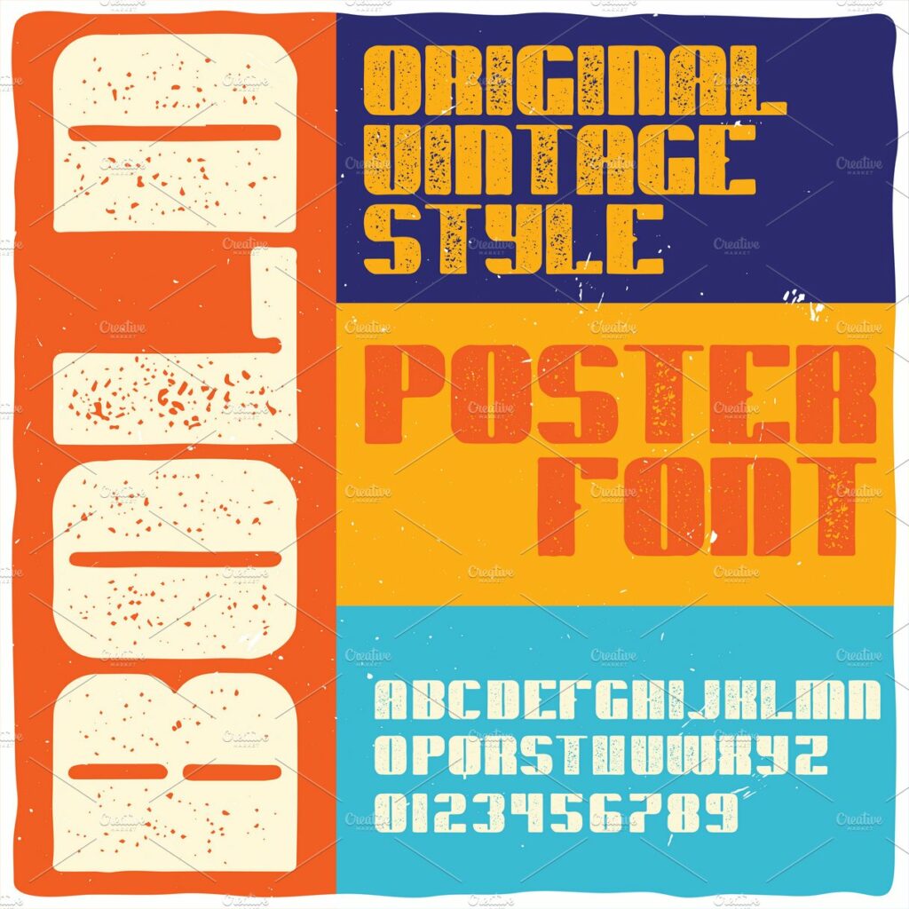 Vintage label typeface Bold MasterBundles