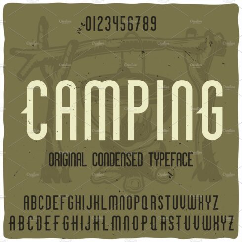Vintage label typeface Camping cover image.