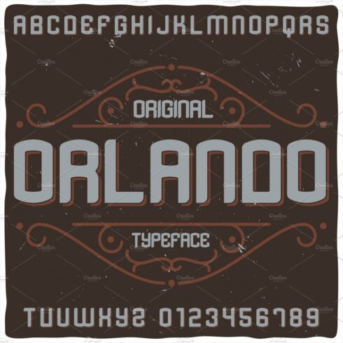 Vintage label typeface Orlando cover image.