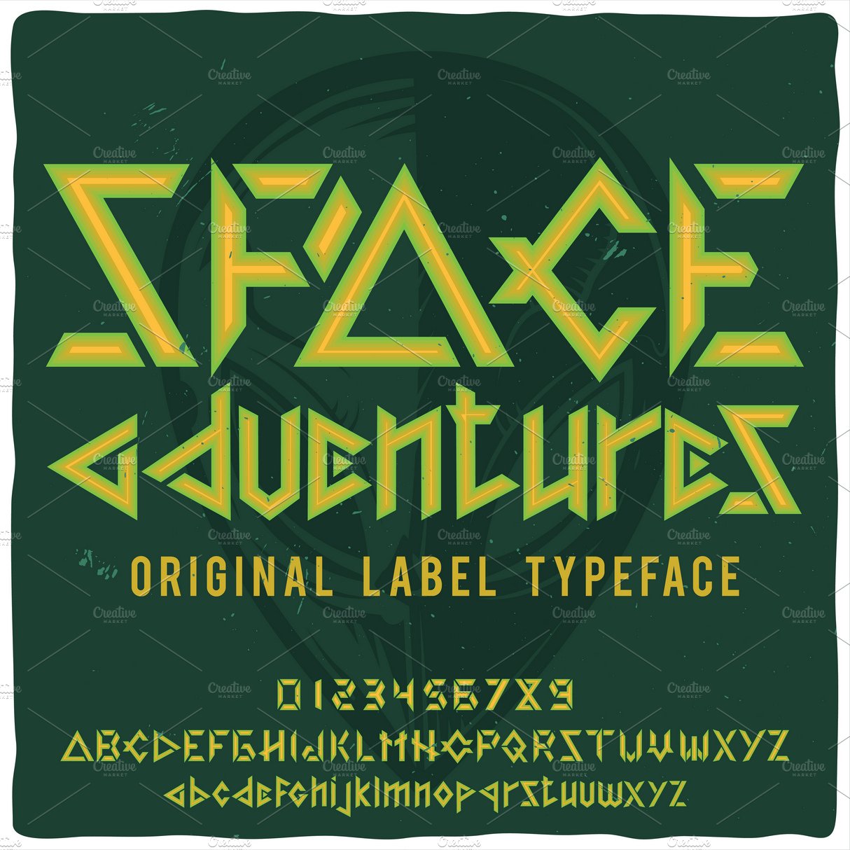 Vintage typeface Space adventures preview image.
