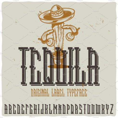 Vintage label typeface Tequila cover image.