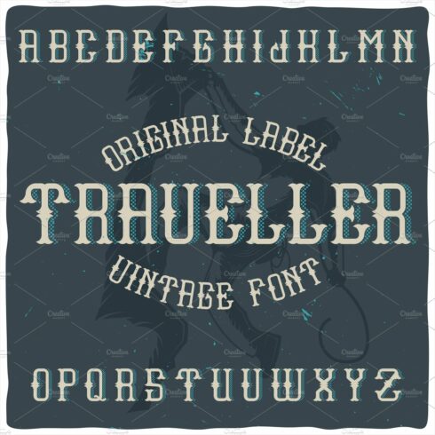 Vintage label typeface Traveller cover image.