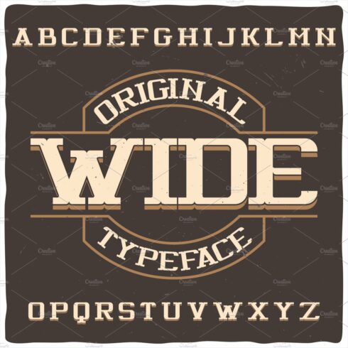 Vintage label typeface named Wide cover image.