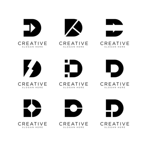 set of letter d logo design vector cover image.