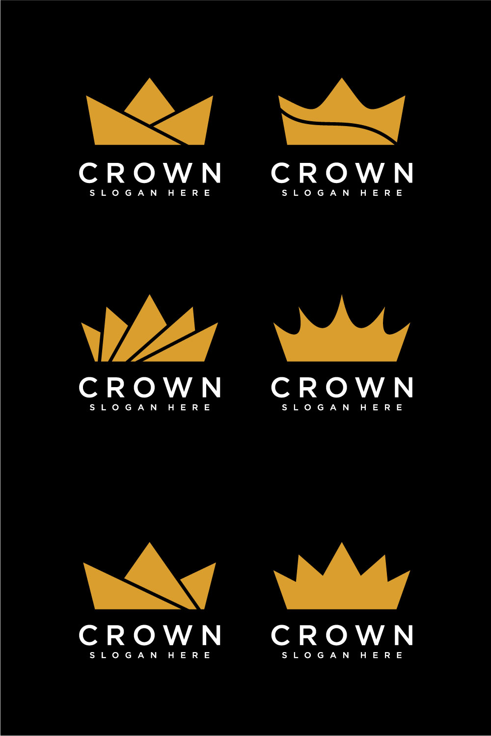 set of crown logo vector pinterest preview image.