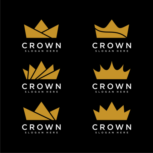 set of crown logo vector cover image.