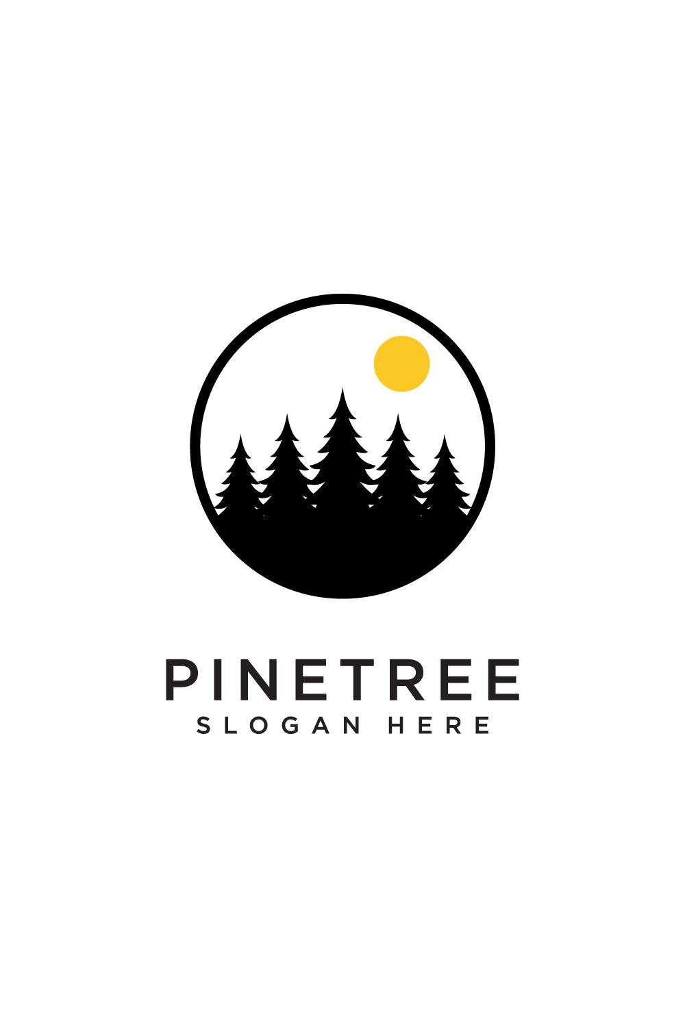 pine tree logo vector design pinterest preview image.
