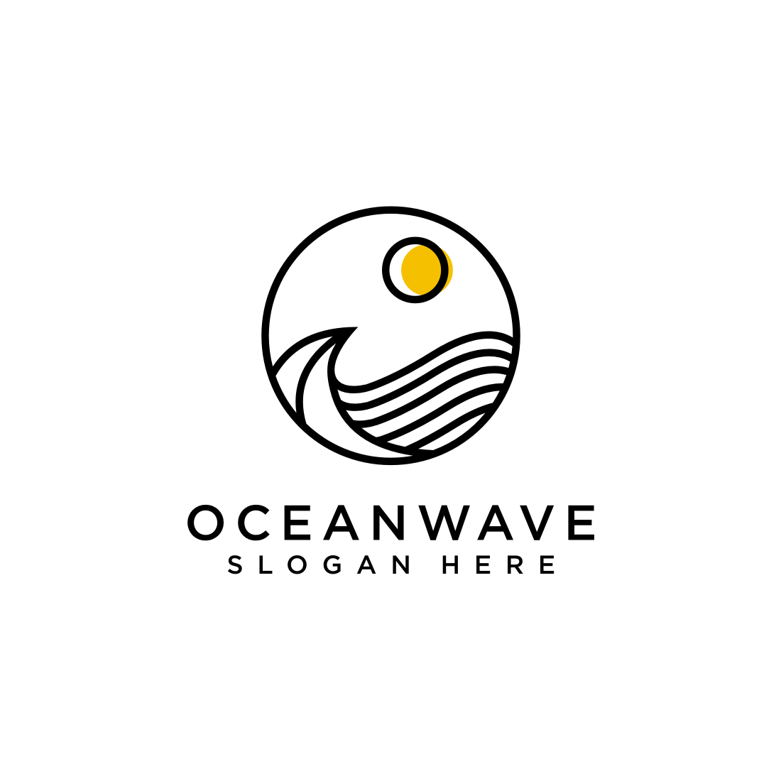 ocean wave logo design vector cover image.
