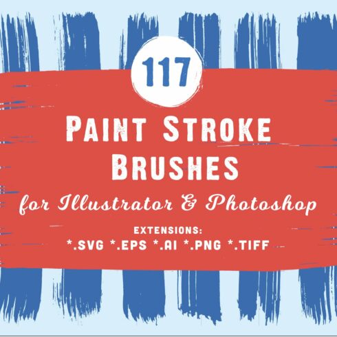 117 Paint Stroke Brushes *.ai *.abrcover image.