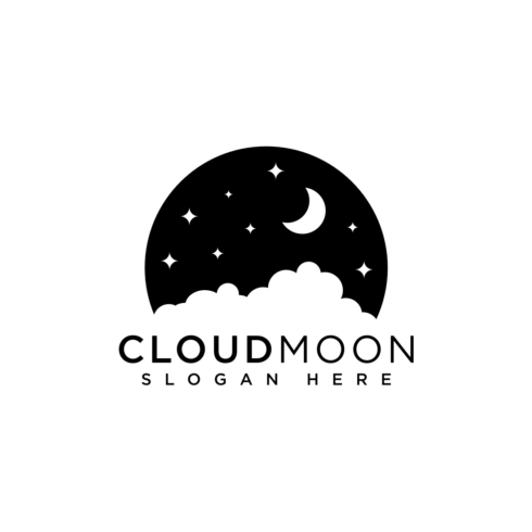 cloud moon logo design vector cover image.