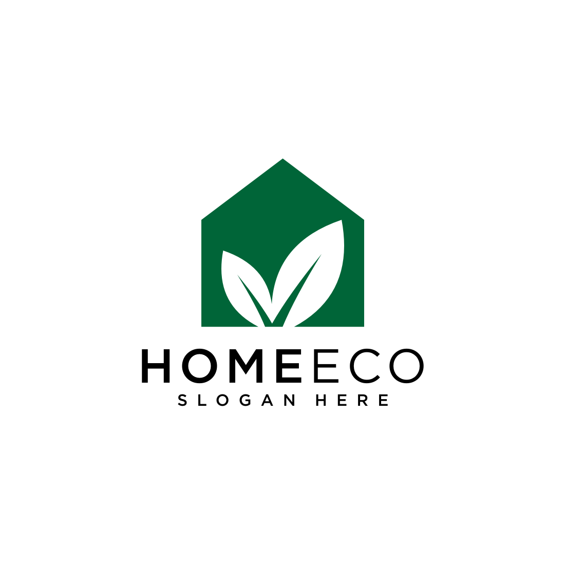home eco leaf logo design vector cover image.