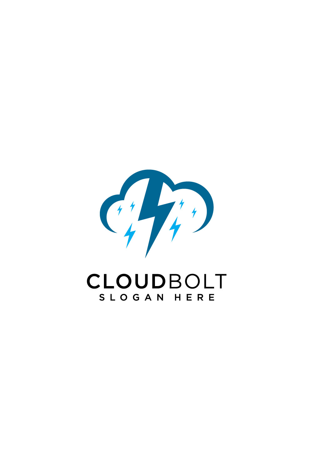 cloud bolt logo vector design pinterest preview image.