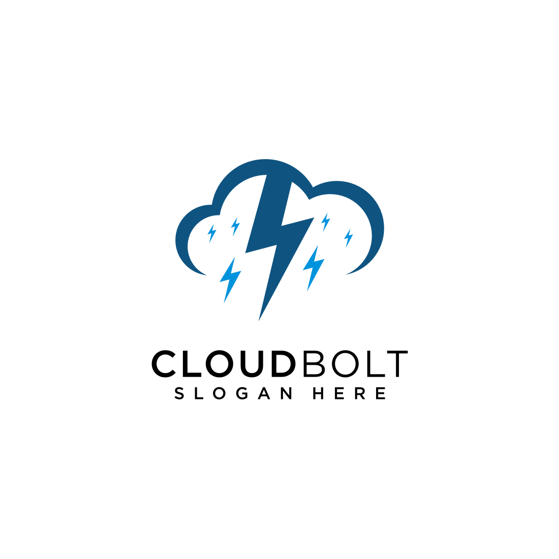 cloud bolt logo vector design cover image.