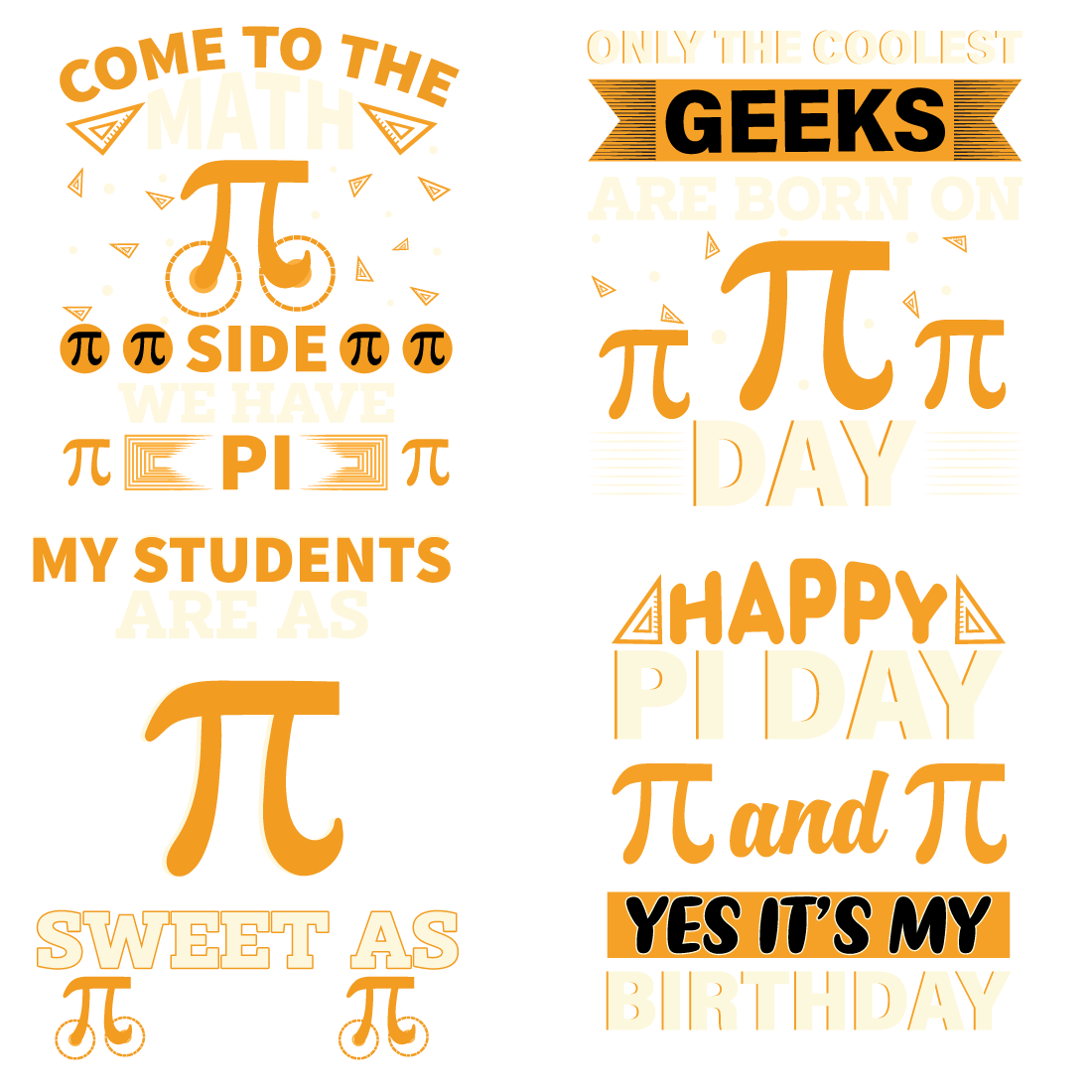 Pi Day t-shirt design preview image.
