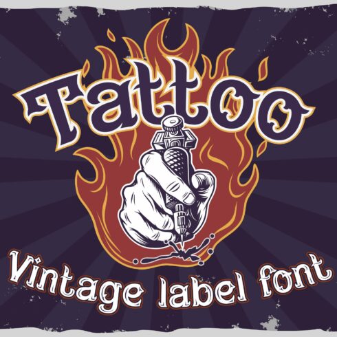 Fire needle -tattoo salon label font cover image.