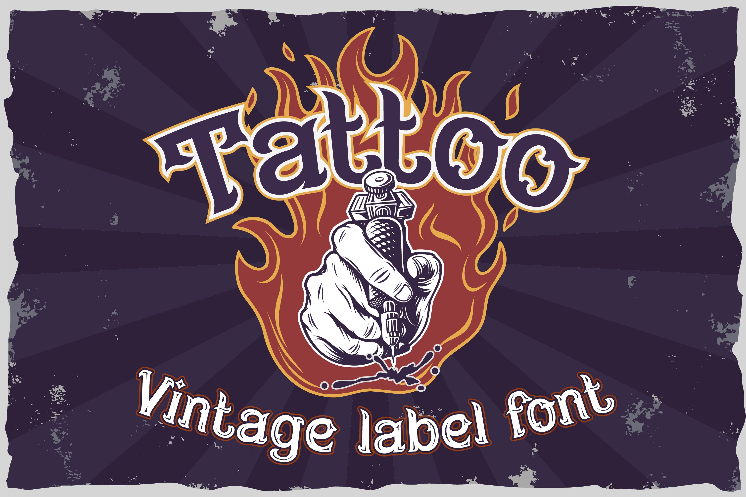 Fire needle -tattoo salon label font cover image.