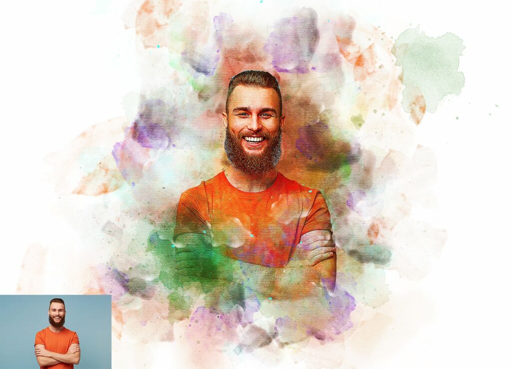 Wet watercolor Art Photoshop Action – MasterBundles