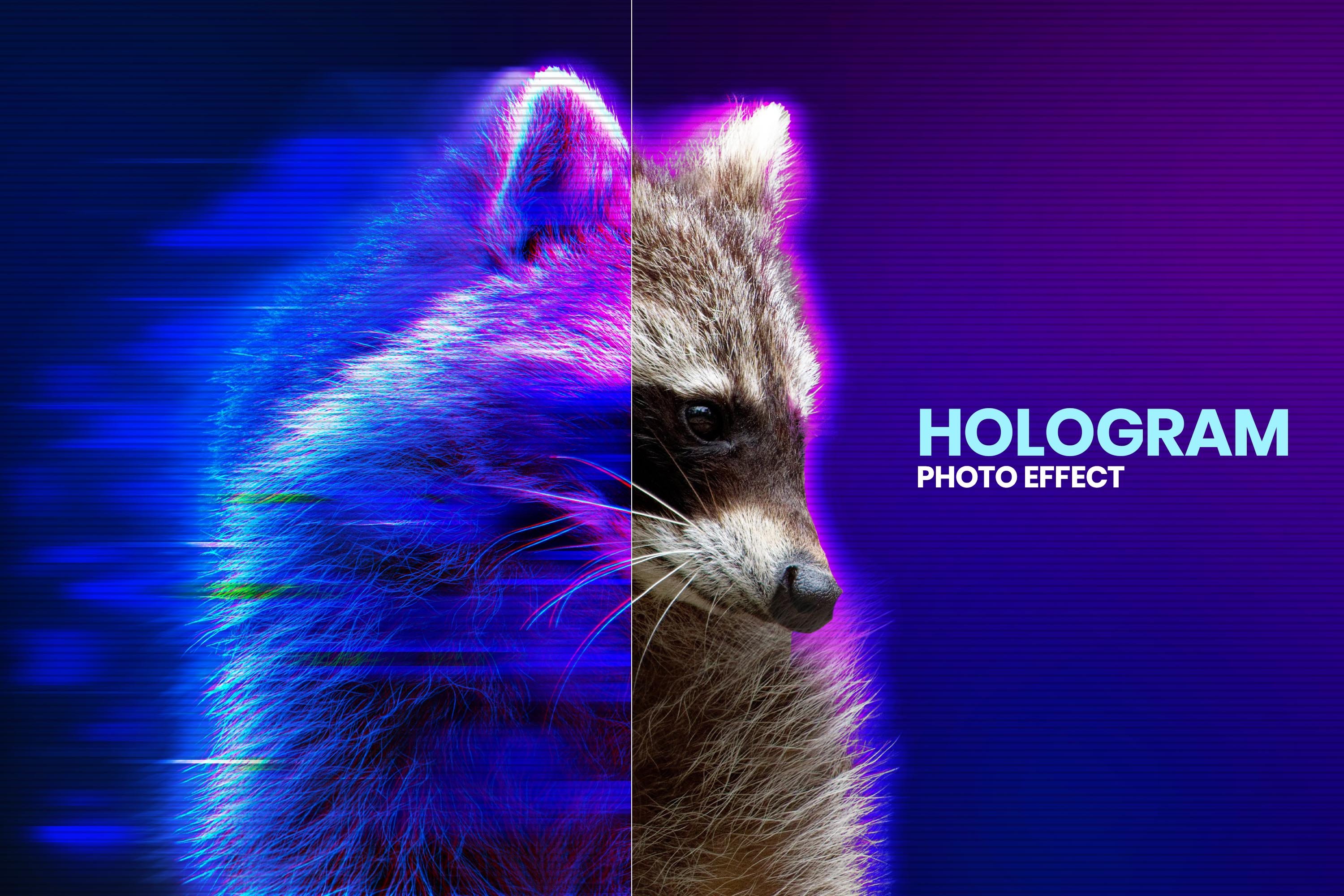 Hologram Photoshop Effect Mockuppreview image.
