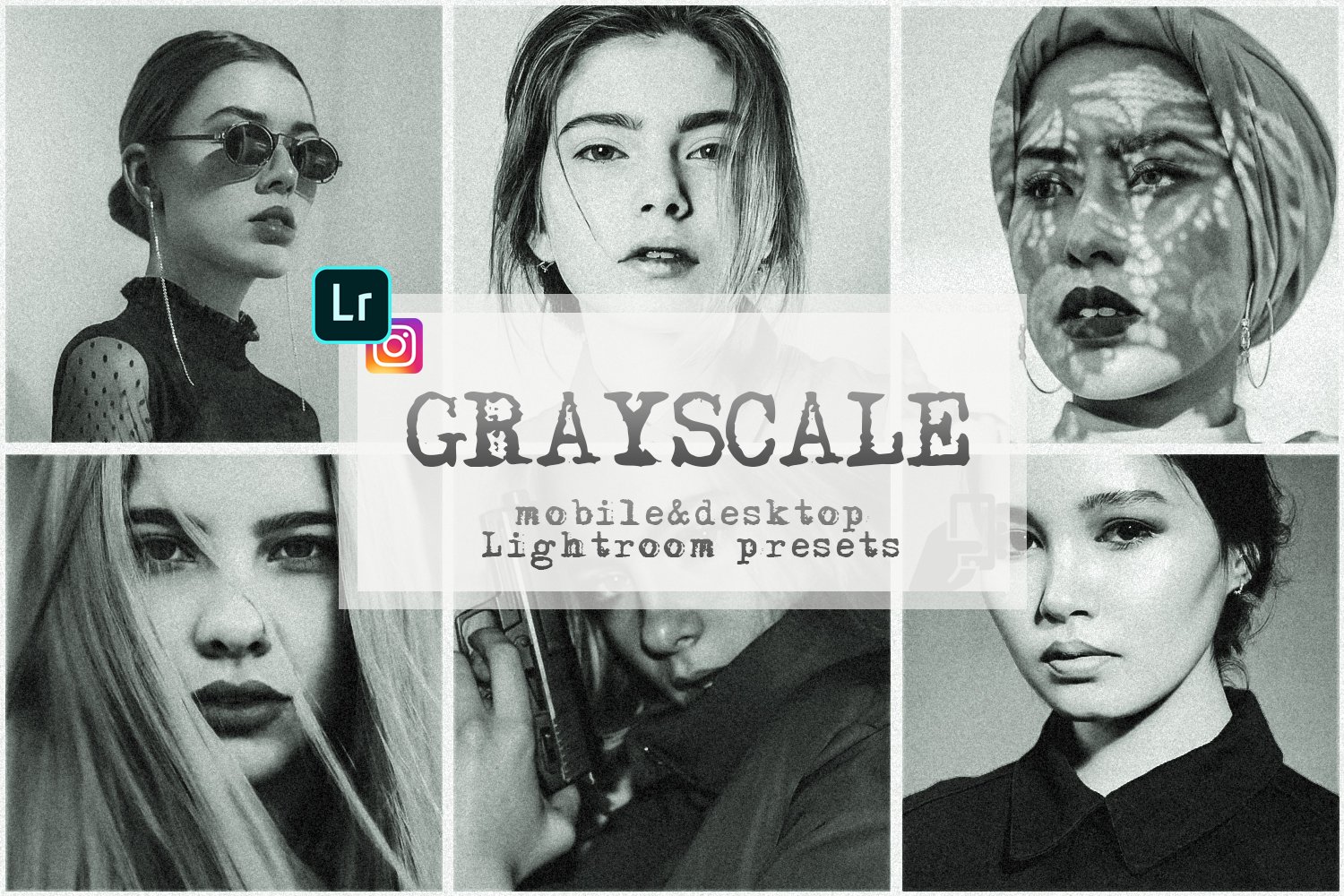 Grayscale Lightroom presetscover image.