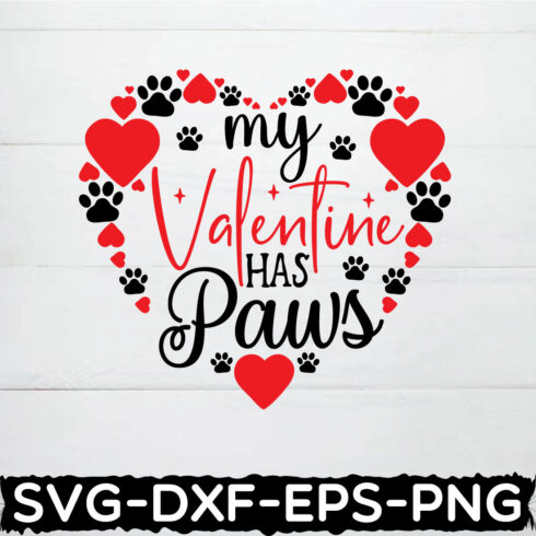 my valentine has paws shirt cover image.