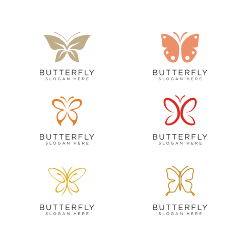 set of butterfly logo vector design cover image.