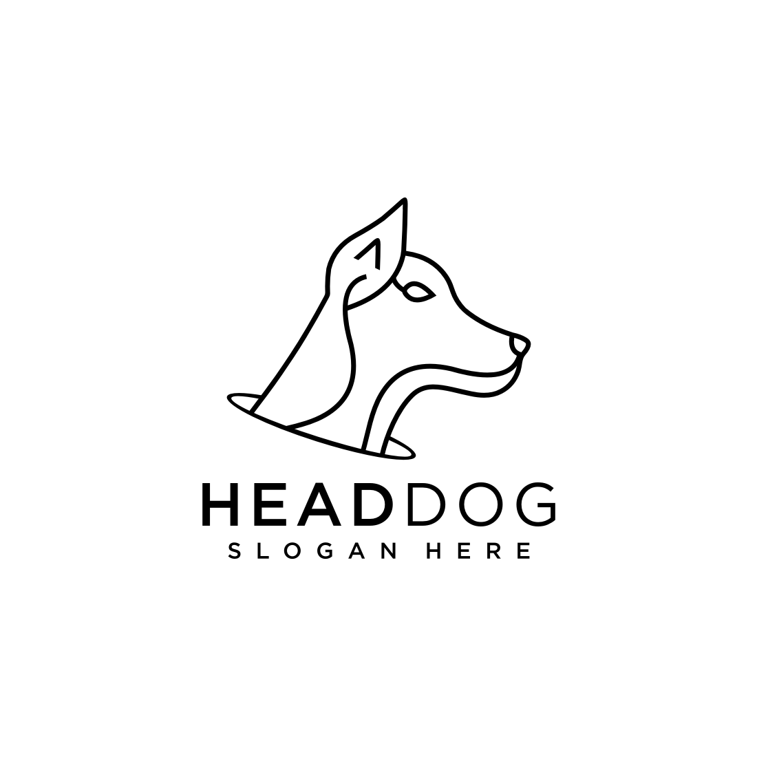 head dog animal logo vector design line style cover image.