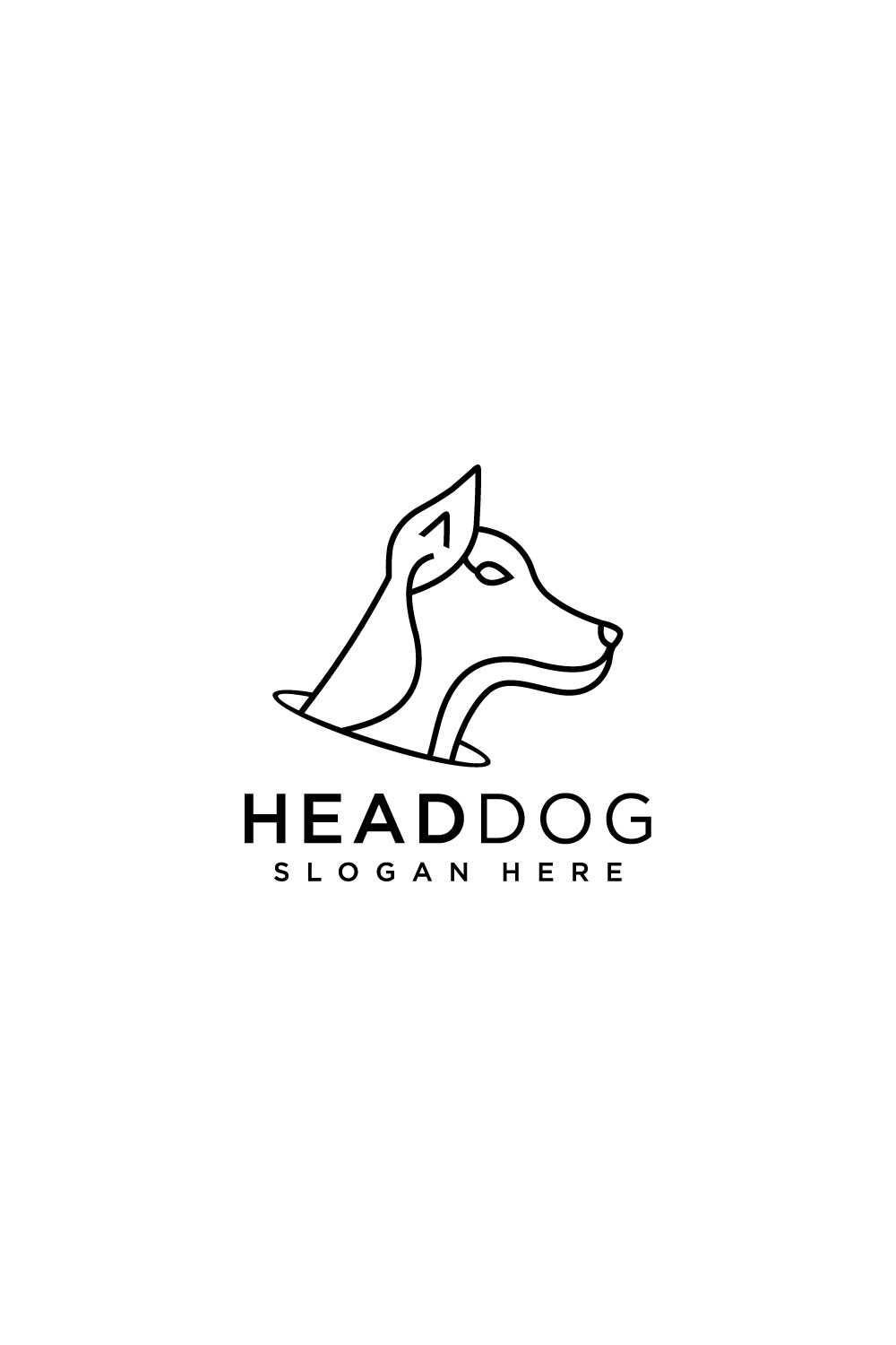 head dog animal logo vector design line style pinterest preview image.