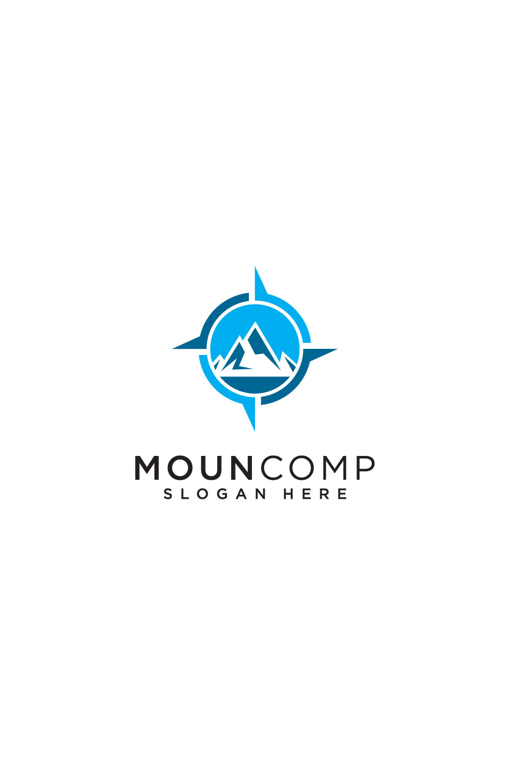 compass and mountain logo vector design pinterest preview image.