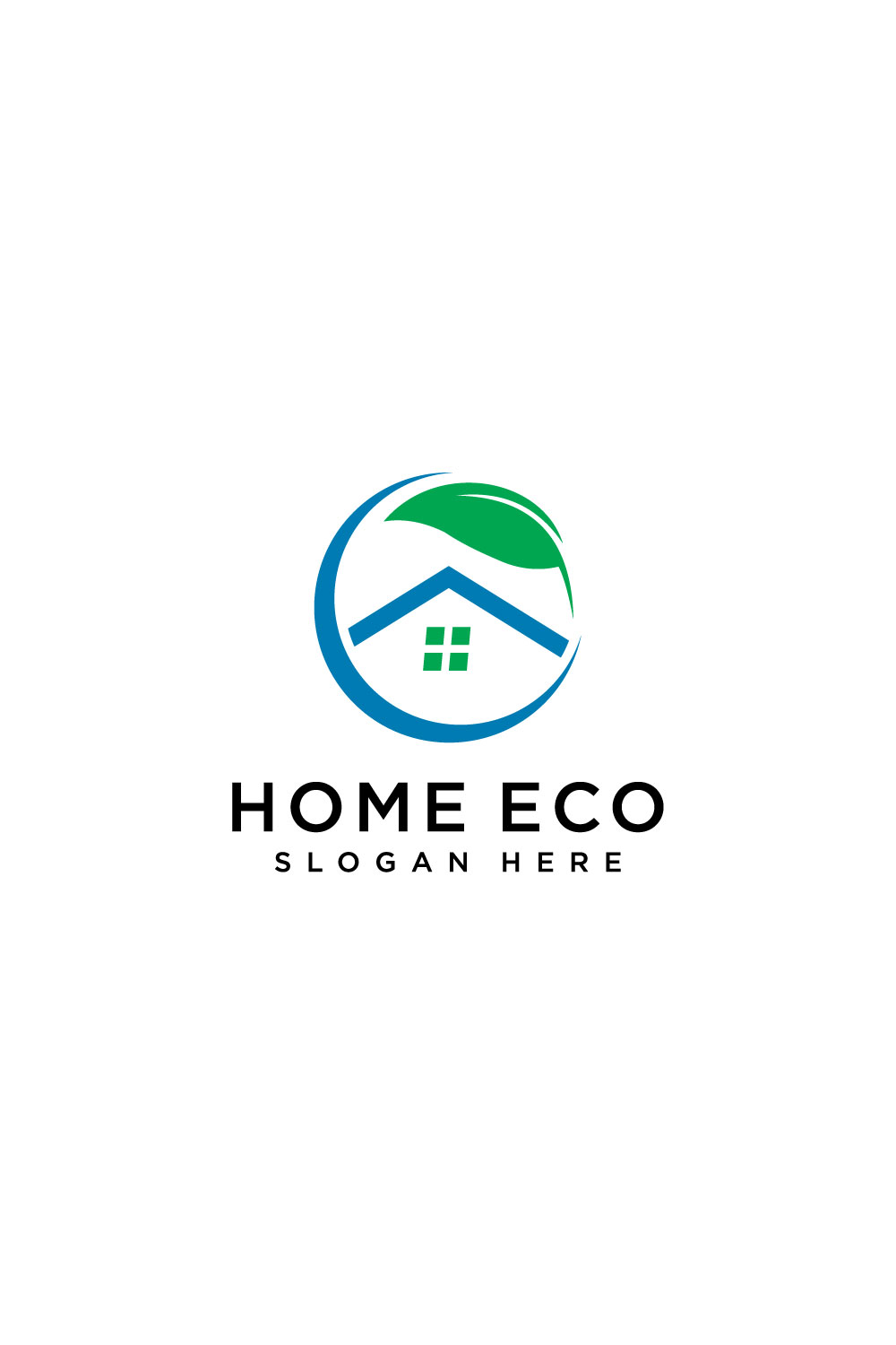 home leaf logo vector design template pinterest preview image.