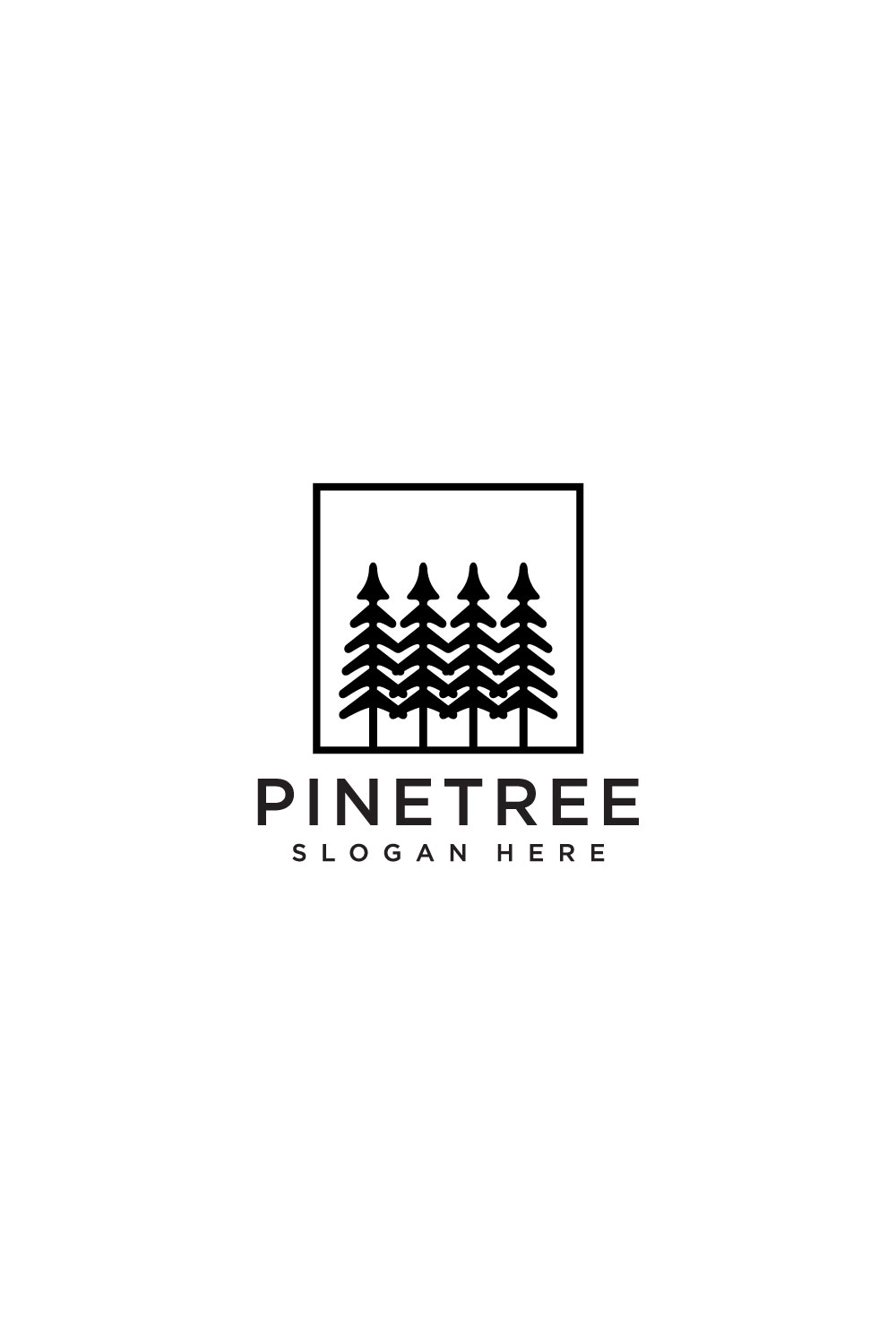 pine tree logo vector design template pinterest preview image.