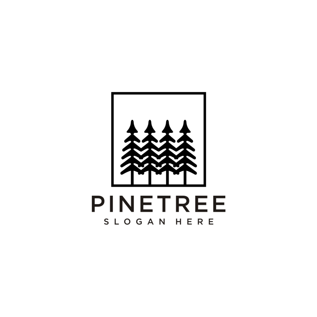 pine tree logo vector design template - MasterBundles