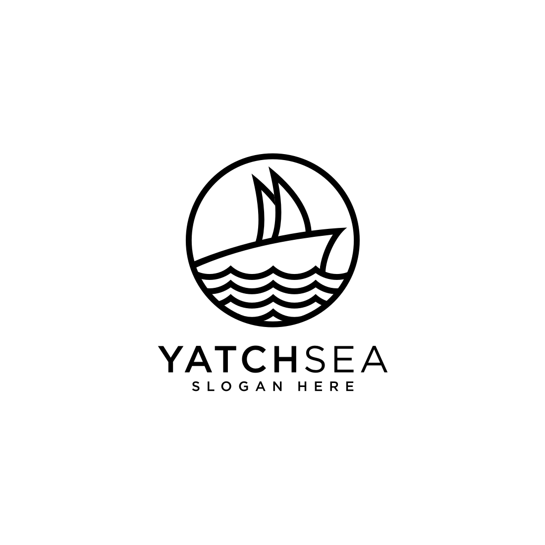 sailboat ocean logo vector design template cover image.