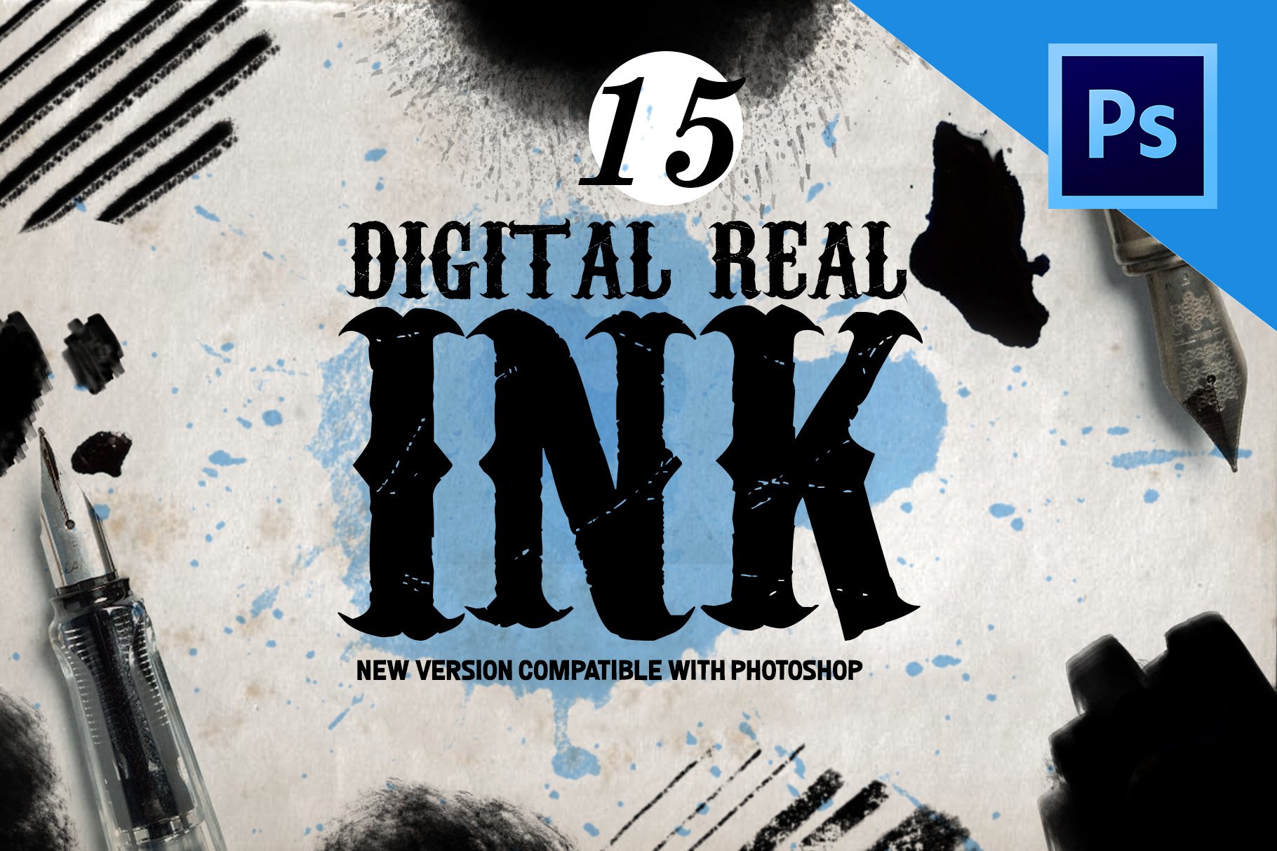 Real Ink Brushes for Photoshopcover image.