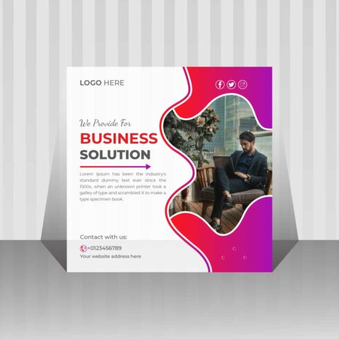 Corporate business social media post design template cover image.