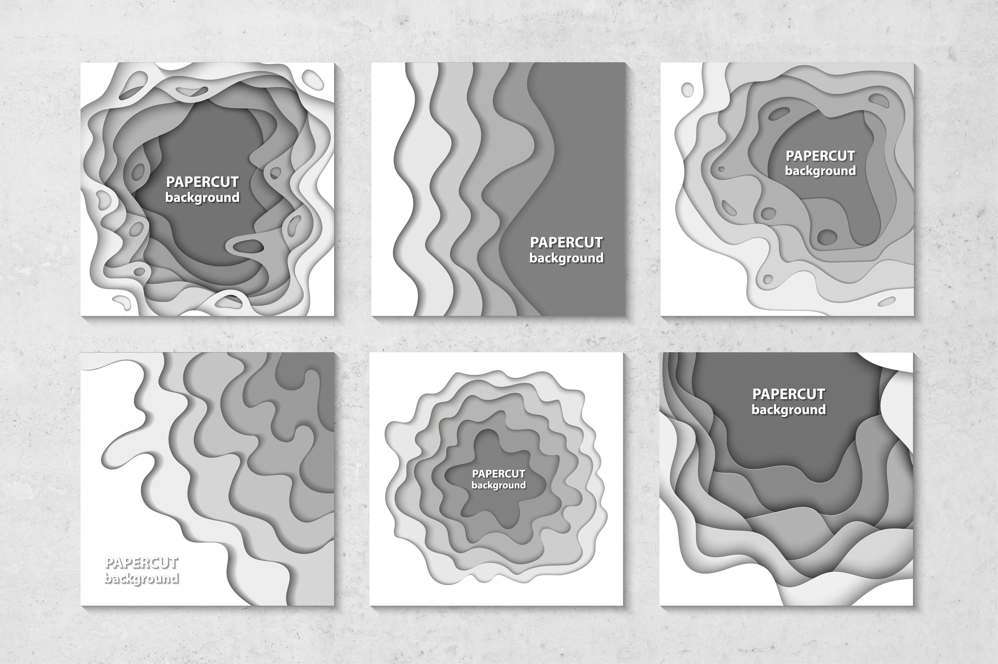 Set of four abstract business cards.