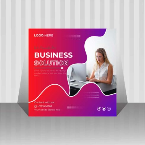 Corporate business social media post design template cover image.