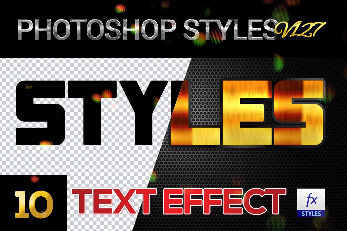 10 creative Photoshop Styles V127cover image.