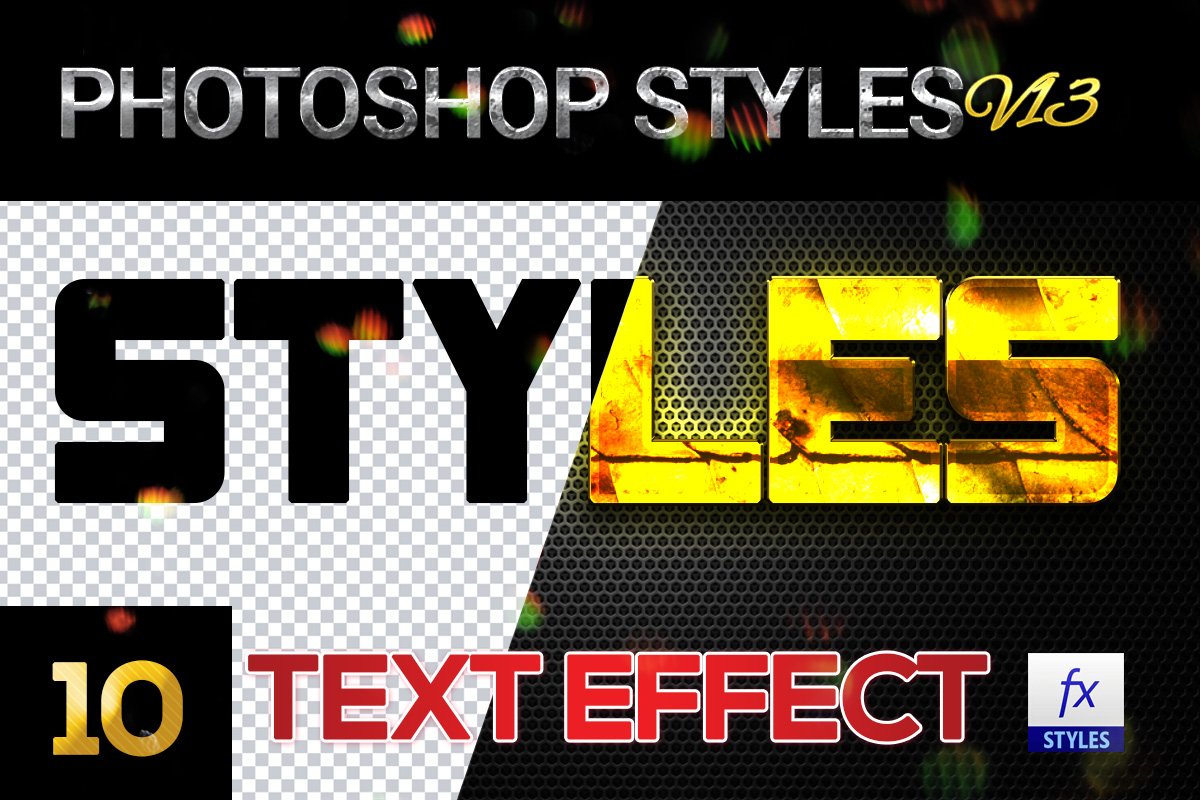 10 creative Photoshop Styles V13cover image.