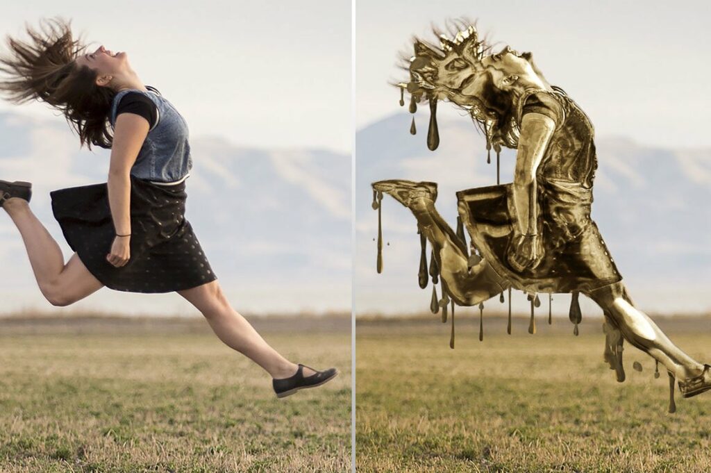 Droping Gold Photoshop Acion – MasterBundles
