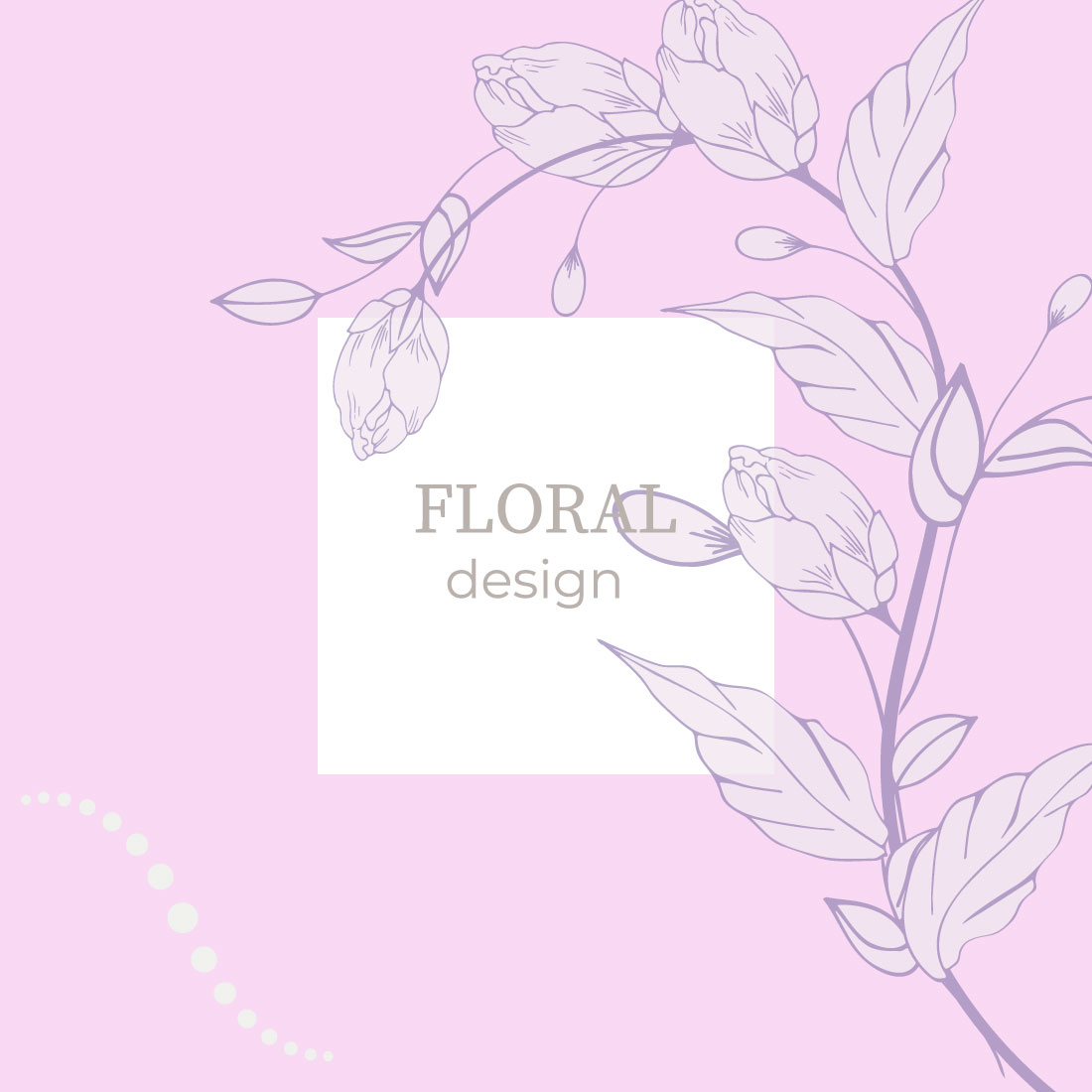 Floral stylized invitations preview image.