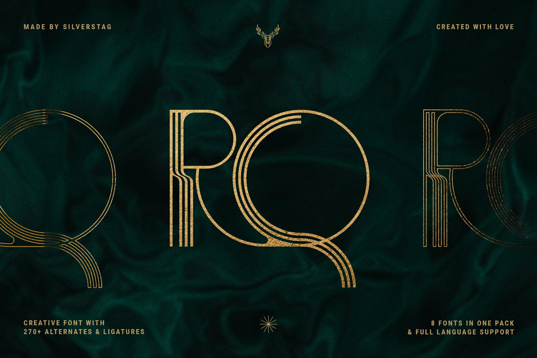 13 bogart deco a ligature rich font family by silver stag 34