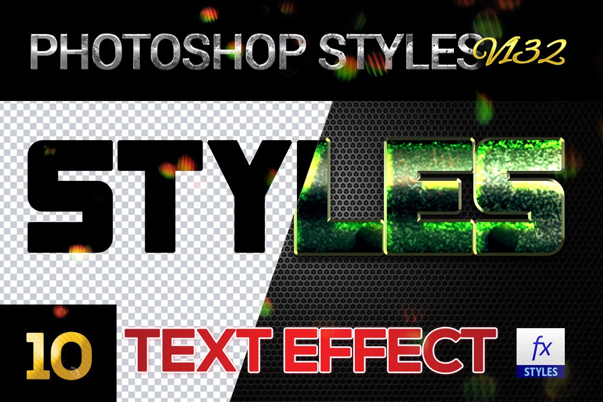 10 creative Photoshop Styles V132cover image.