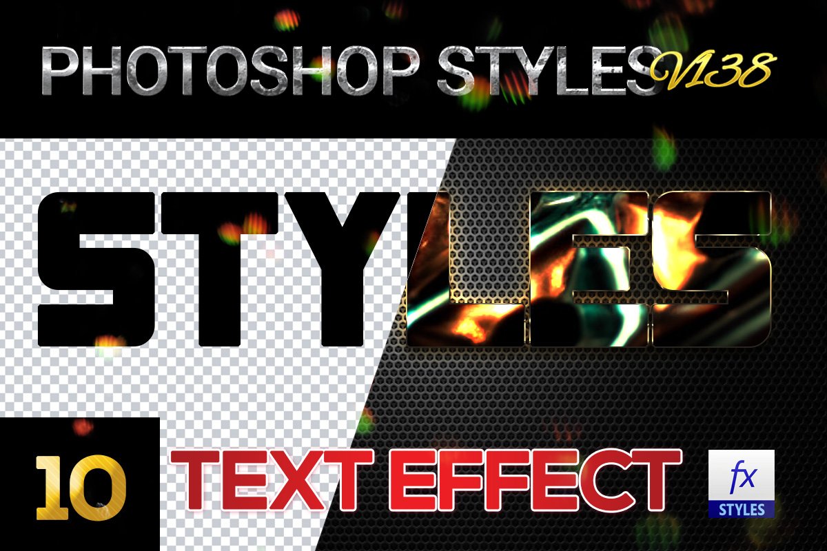 10 creative Photoshop Styles V138cover image.