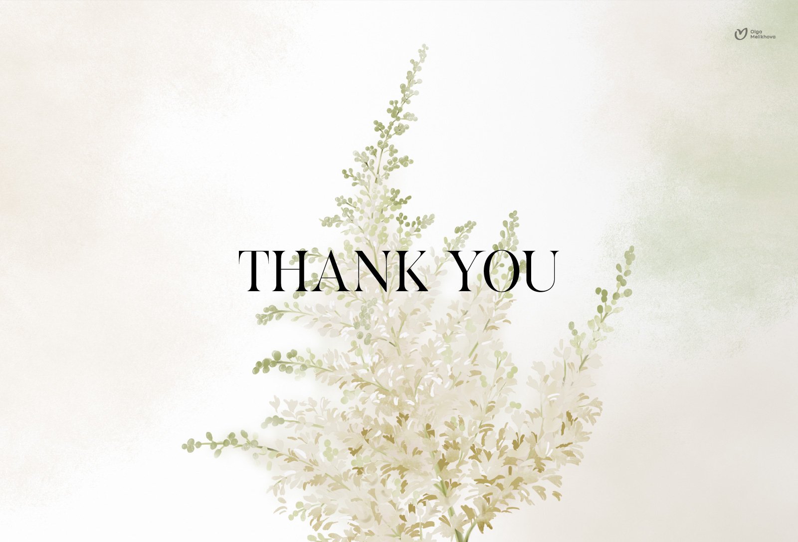 Vase with a plant in it with the words thank you.